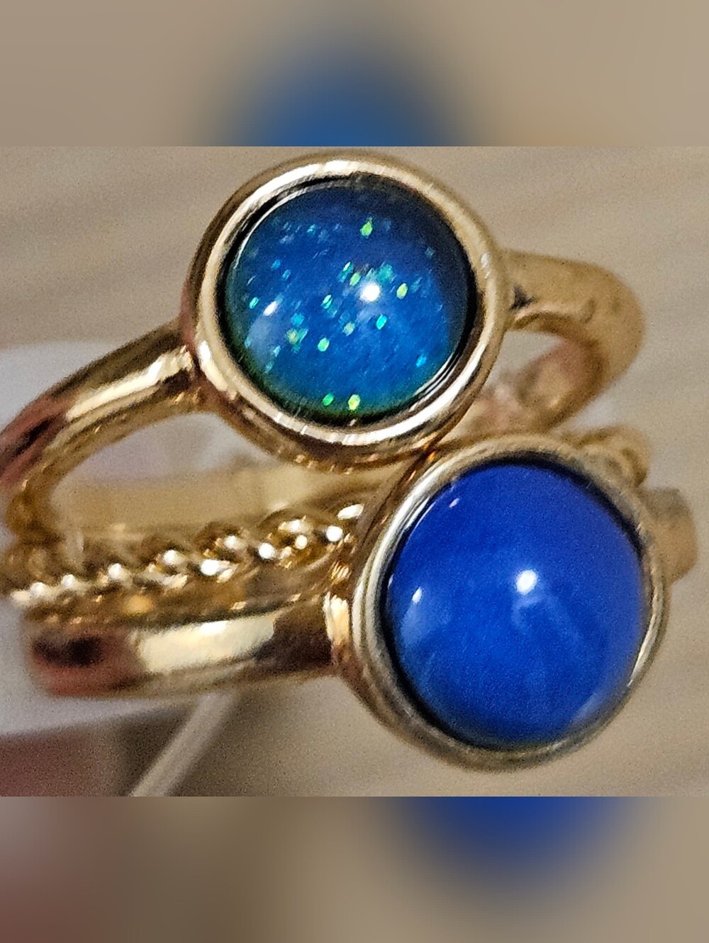 3 PCS GOLD TONE MOOD RINGS SET